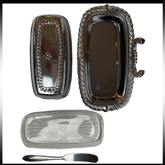 Vintage Glass Replacement Butter Dish Insert - Ribbed Sunburst Pattern - Picture 7 of 7